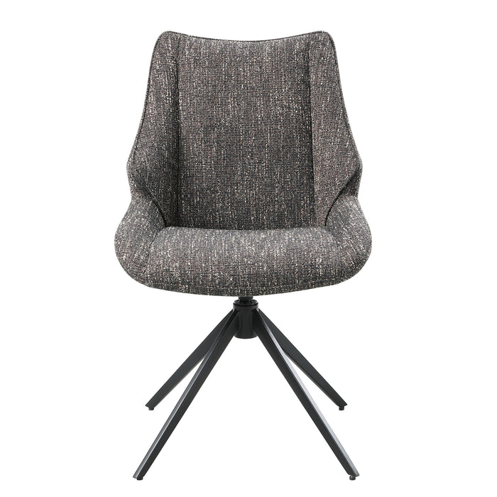 Malika - Side Chair With Swivel (Set of 2) - Brown Gray