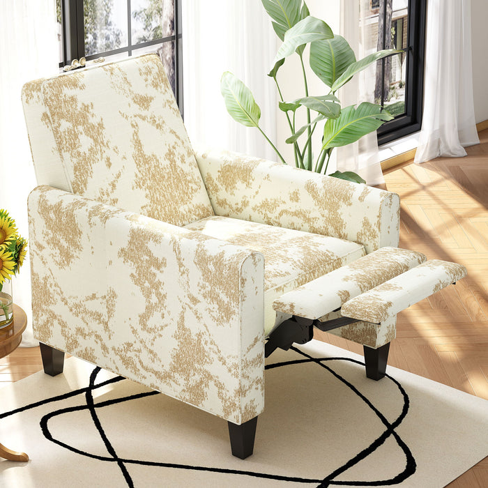 Push Back Upholstered Recliner Armchair