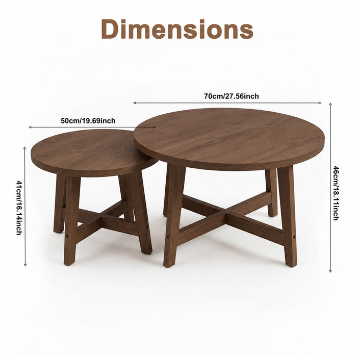 Round Nesting Stackable Tables For Living Room