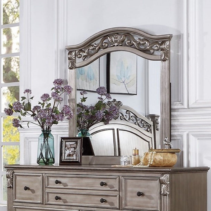 Dresser And Mirror - Antique Silver