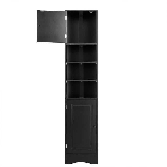 Multi Functional Corner Cabinet With Adjustable Shelves And 2 Doors