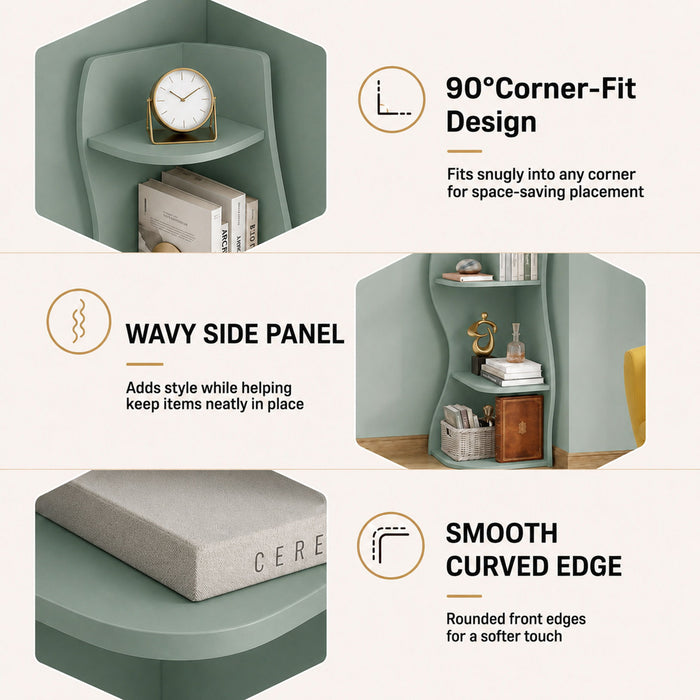 5 Tier S - Shaped Corner Shelf For Living Room