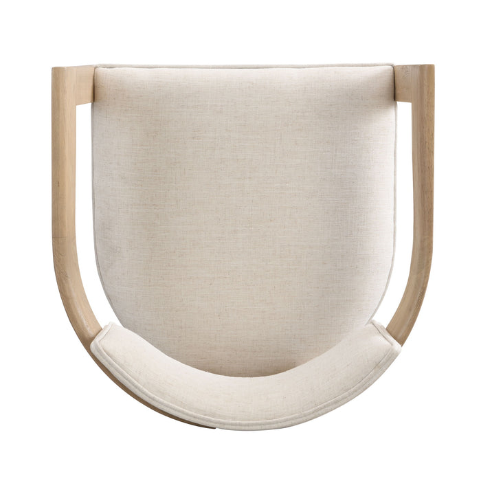 Modern Boucle Fabric Dining Chair With Armrest