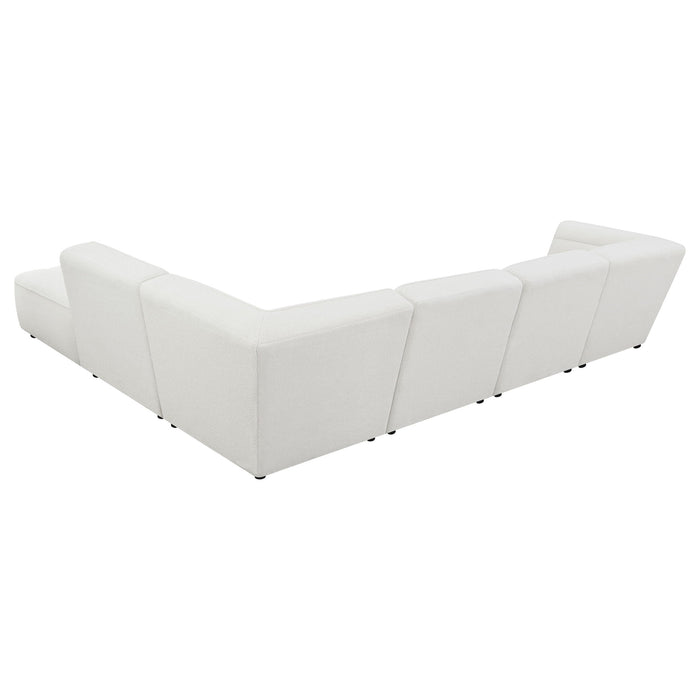Nevve - 6 Piece Upholstered Tufted Sectional - Ivory