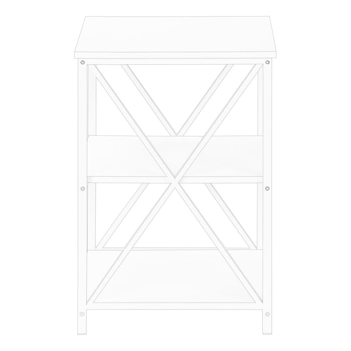 3 Tier Accent Table, Side Marble Look Contemporary & Modern