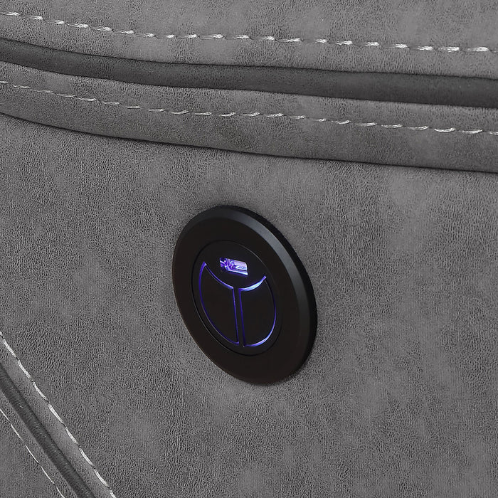 Barton - Upholstered Power Reclining Sectional Sofa - Gray