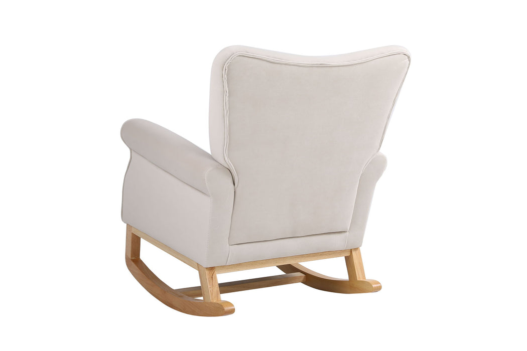 Modern Rocking Chair, Upholstered Accent Chair For Nursery, Small Contemporary Rocke