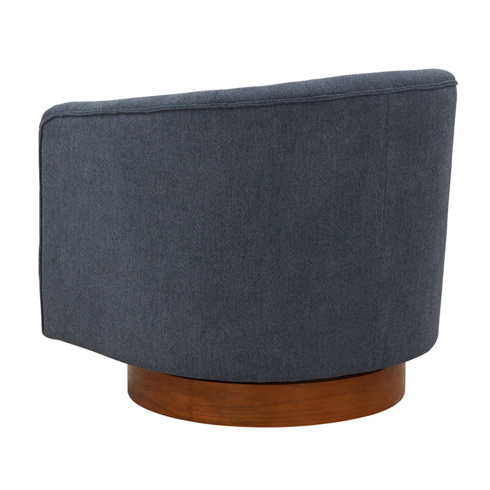 Miramar - Swivel Barrel Chair With Wooden Base