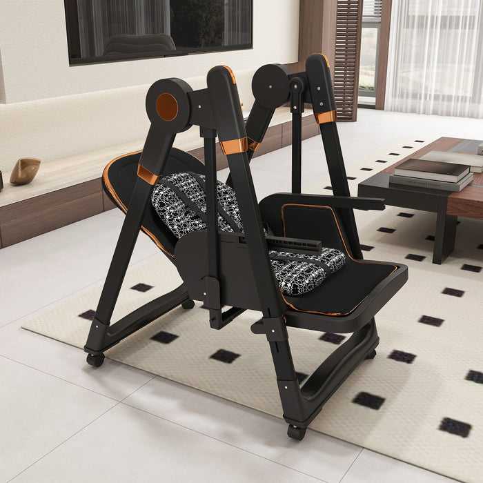 Convertible Baby High Chair To Rocker With 5 Point Harness