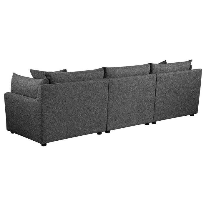 Tomasina - Modular Sofa With Cushions And Padded Arms - Black