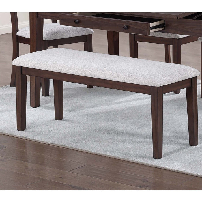 Cushion Padded Seat Dining Room Bench - Walnut