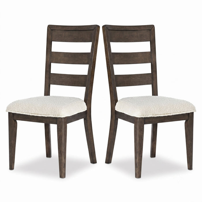 Upholstered Dining Chair With Ladder Back Design (Set of 2)