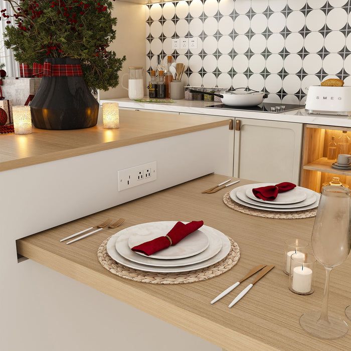 Expandable Kitchen Island With Power Outlet