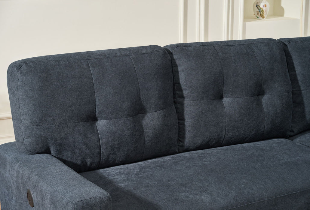 Reversible Sofa Couch Sleeper With Pull Out Bed And USB Port