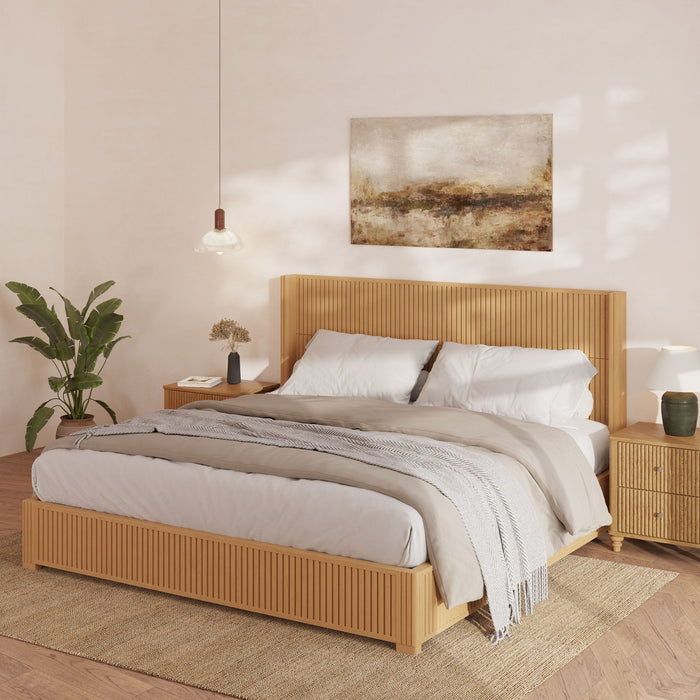 Platform Bed Frame With Headboard, Floor Standing Design