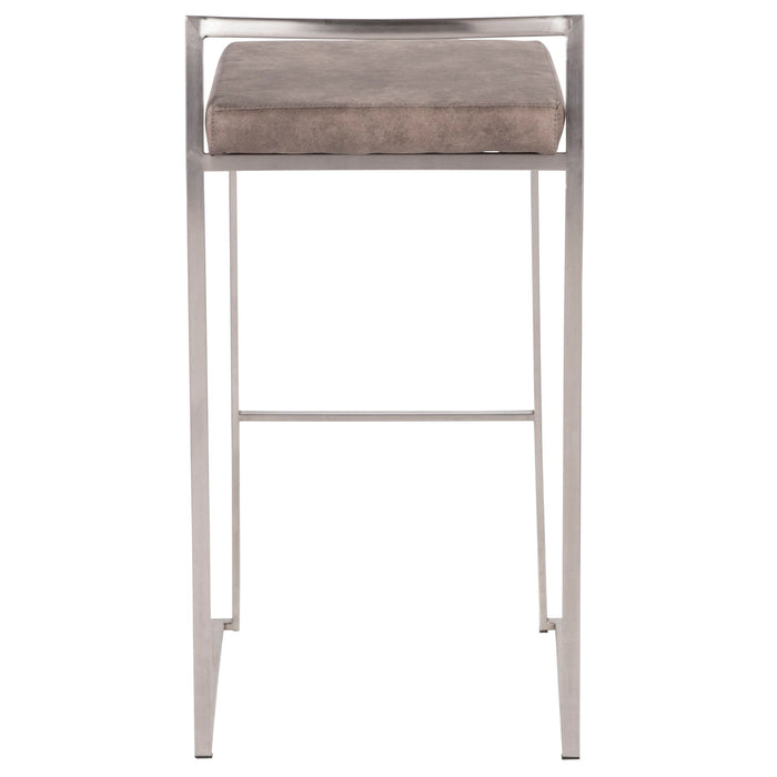 Fuji - Contemporary Stackable Counter Stool (Set of 2) - Stone