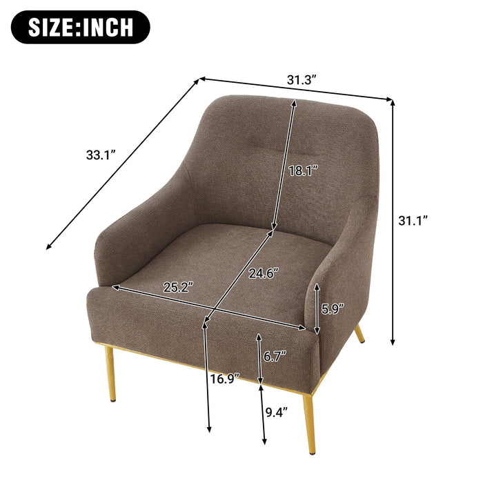 Modern Elegance Accent Chair With Curved Backrest