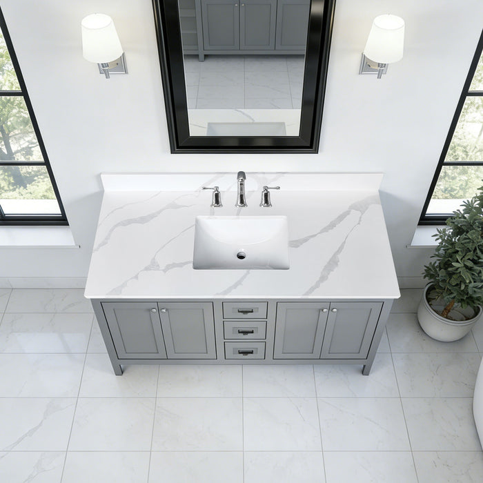 Bathroom Vanity Top With Undermount Sink, 3 Pre Drilled Holes