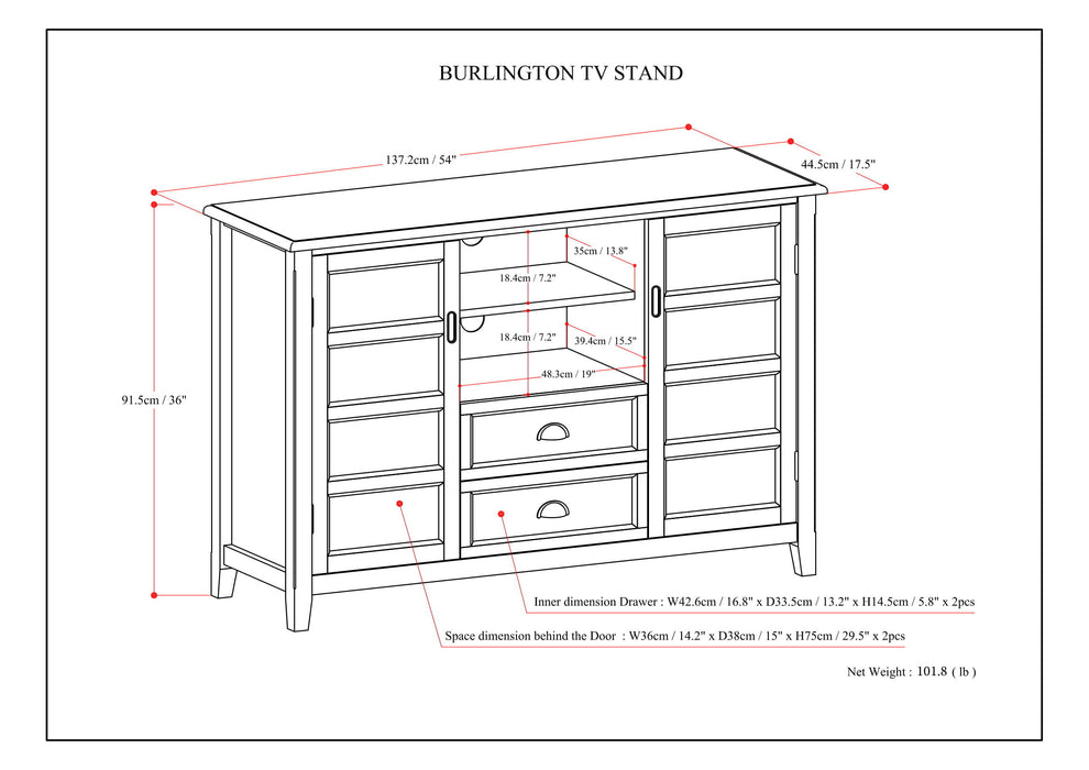 Burlington - Handcrafted Tall TV Media Stand