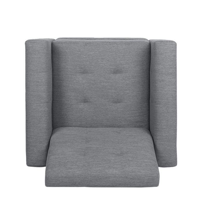 Contemporary Recliner Chair With Push Back Function And Birchwood Legs