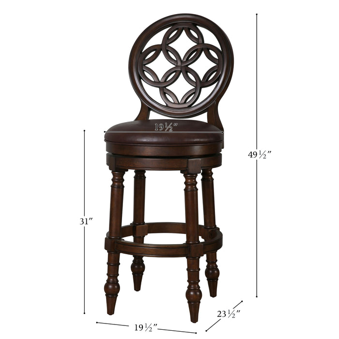Stool With Back And Swivel Upholstered Seat
