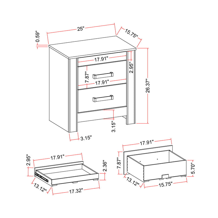 Lorenzo - 5 Piece Bedroom Set With Glittered Detailing
