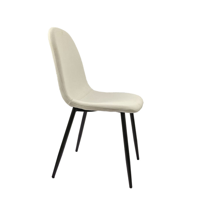 Modern Accent Dining Chairs Upholstered Seat, Metal Legs (Set of 4)