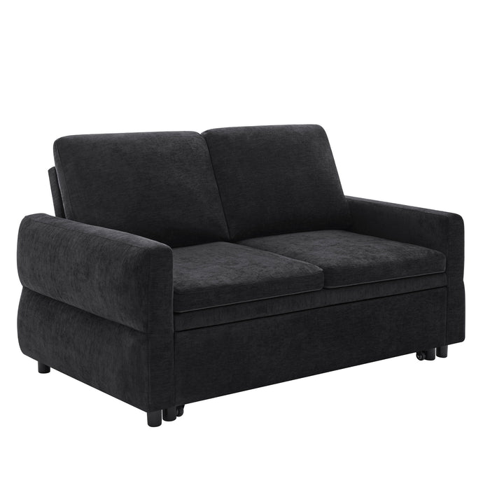 Convertible Sofa Bed Loveseat With Adjustable Backrest And USB Ports