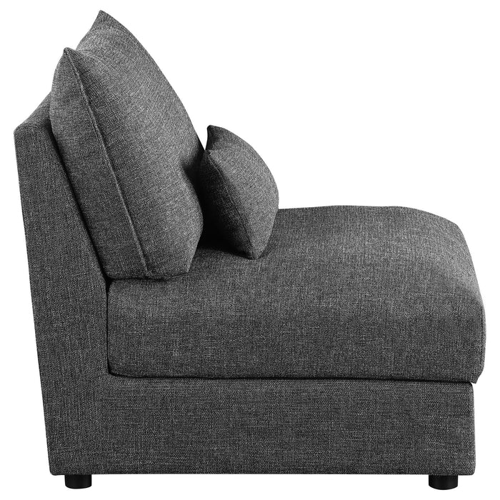 Wakefield - Upholstered Armless Slipper Chair - Black