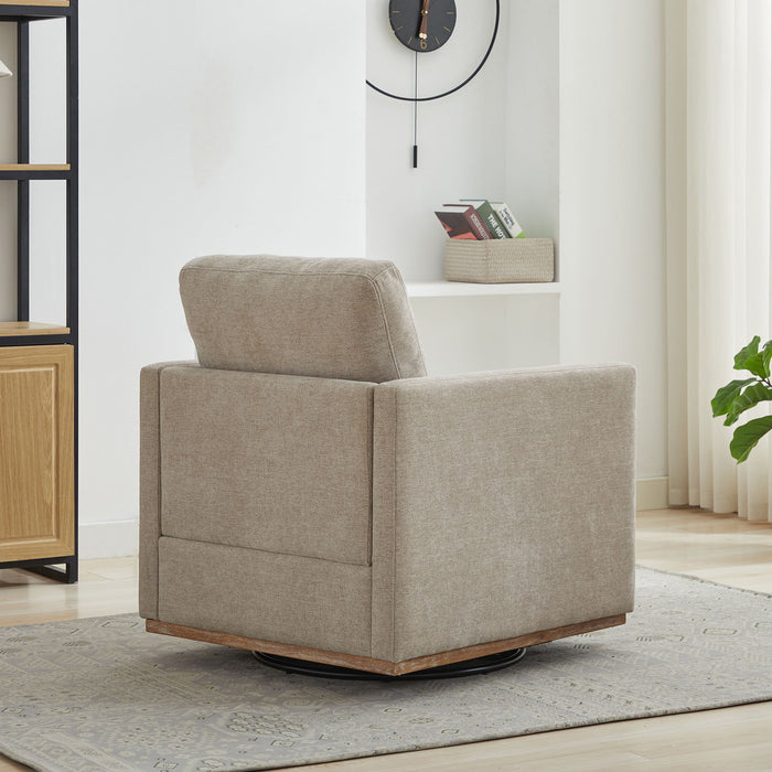 Square Upholstered Swivel Accent Chair