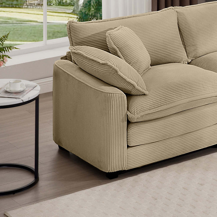 Modern Classic Fabric Single Chair Deep Seat Sofa With Pillow