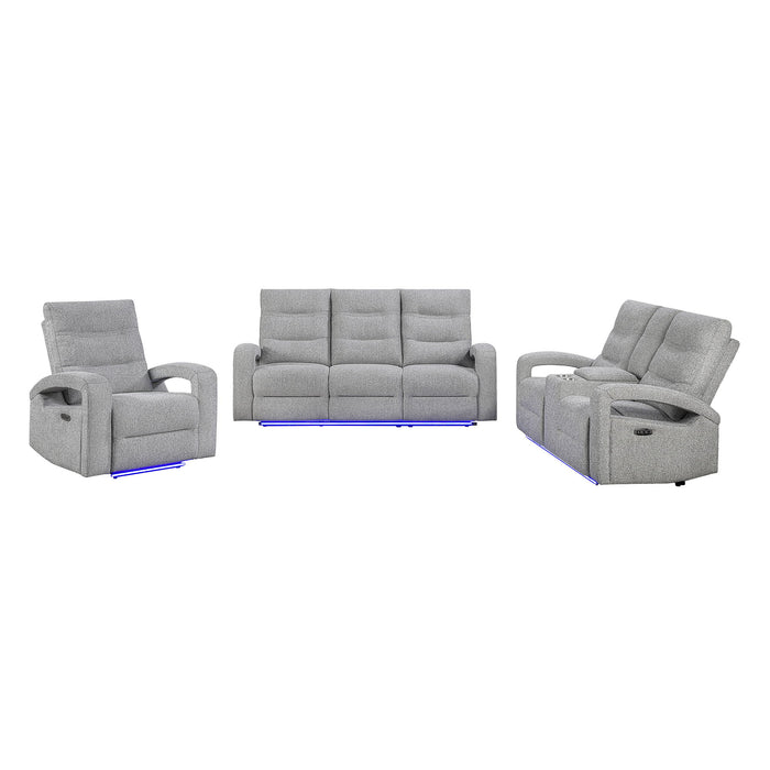 Isolde - Power Reclining Sofa, LED Lighting - Gray