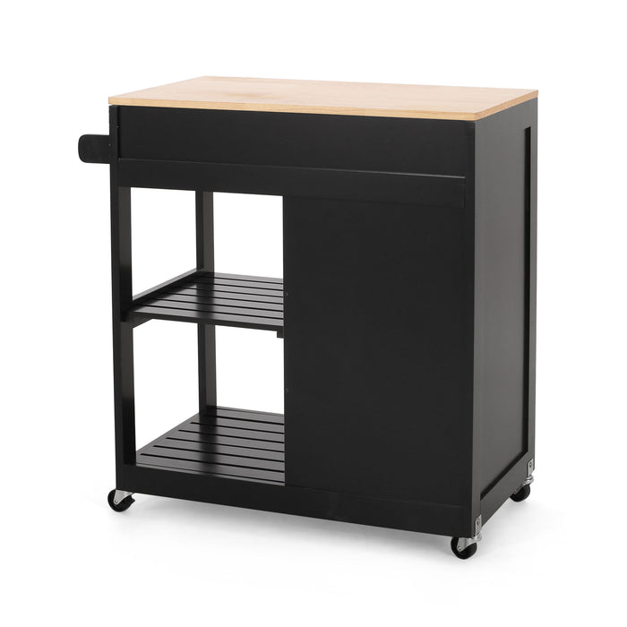 Lanier - Kitchen Cart With Wheels - Black