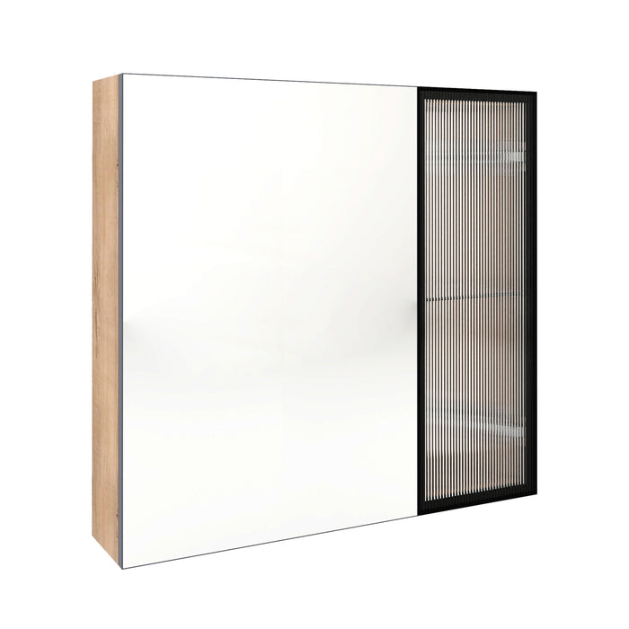 Wall Mounted Bathroom Cabinet & Adjustable Shelves - Imitative Oak