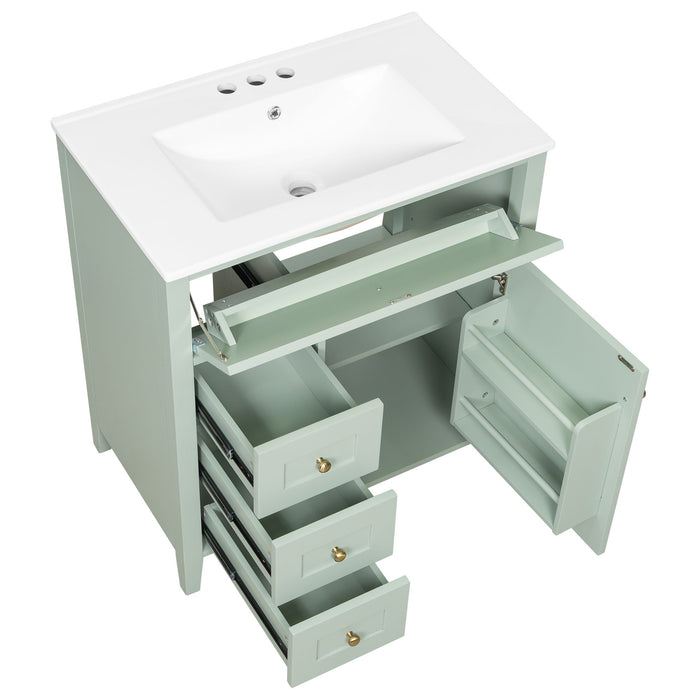 Bathroom Vanity With Sink, 3 Drawers And Adjustable Shelf, Freestanding Storage Unit
