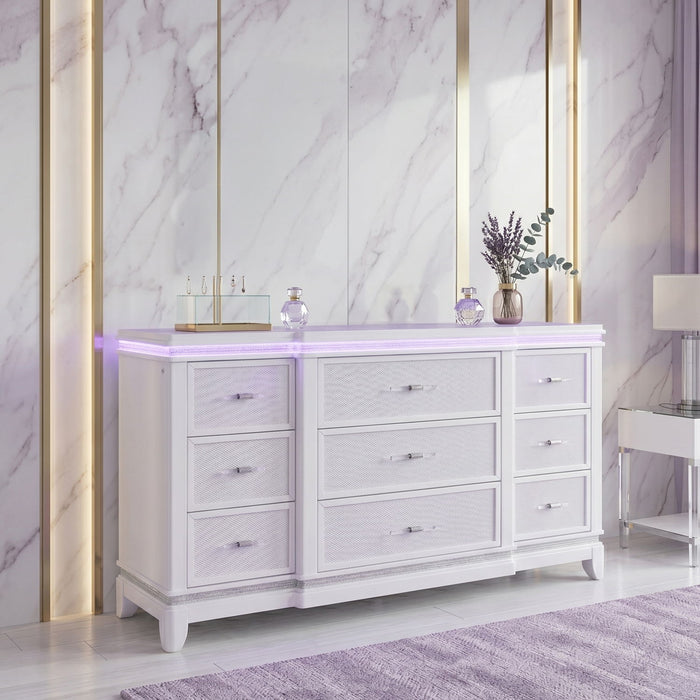 9 Drawer Dresser - White
