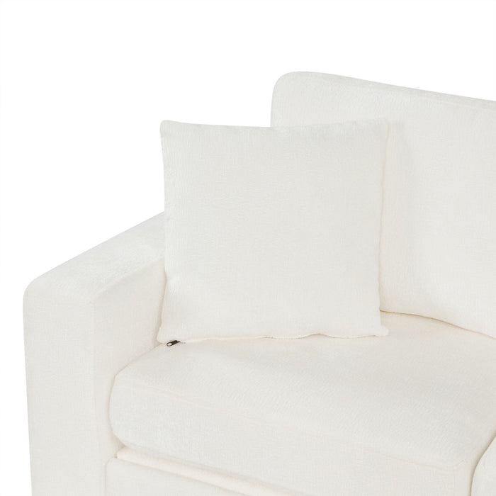 Contemporary L Shaped Convertible Sofa Bed With Pull Out Bed, Cup Holders, And Storage