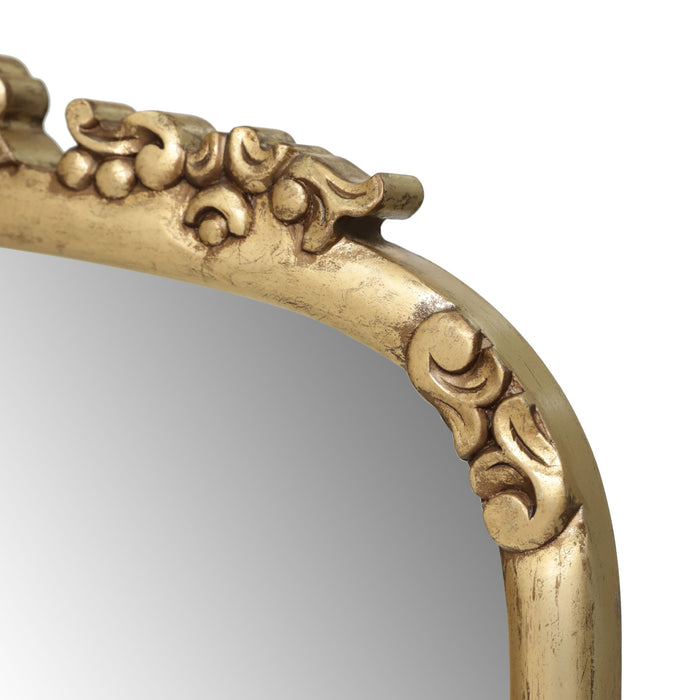 Traditional Handcrafted Over Mantle Mirror - Antique Gold