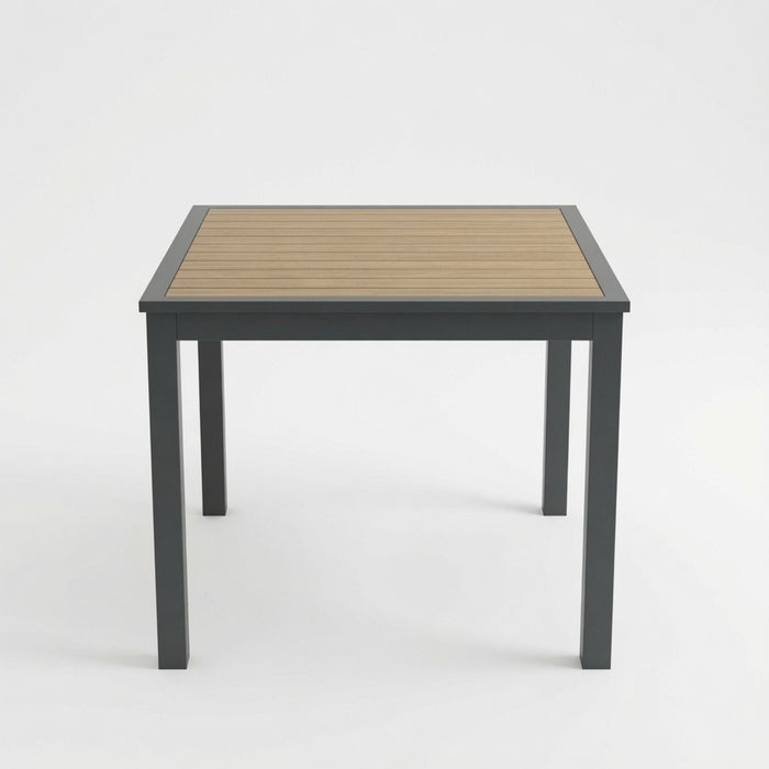 Outdoor Square Patio Slatted Dining Table - Gray