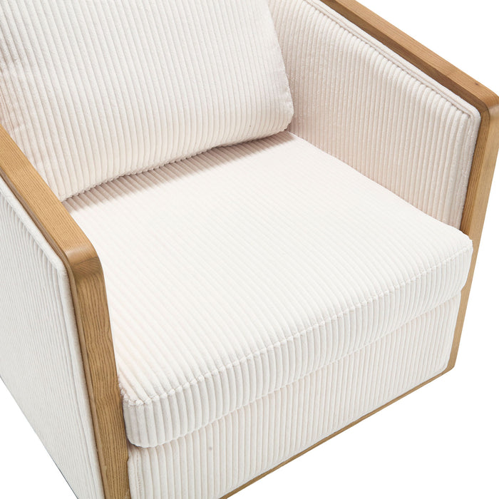 Corduroy Barrel Chair, 360 Degree Swivel