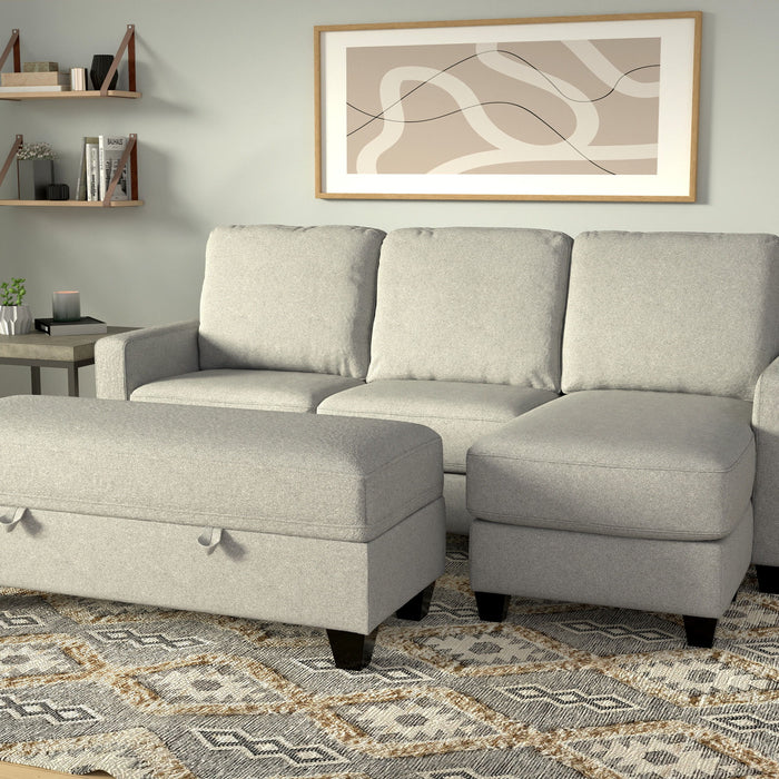 Dawson - Storage Ottoman - Pebble Gray