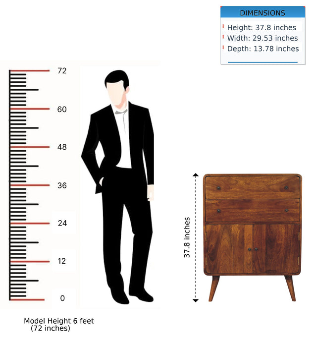 Curved Charm Cabinet - Brown