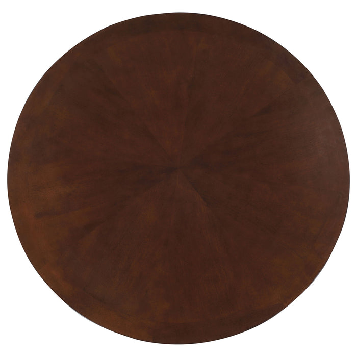 Calloway - Round Game Table With Pedestal Base - Dark Brown