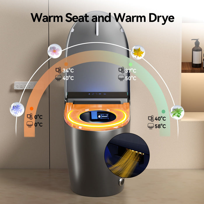 Smart Bidet Toilet With Auto Open / Close Seat