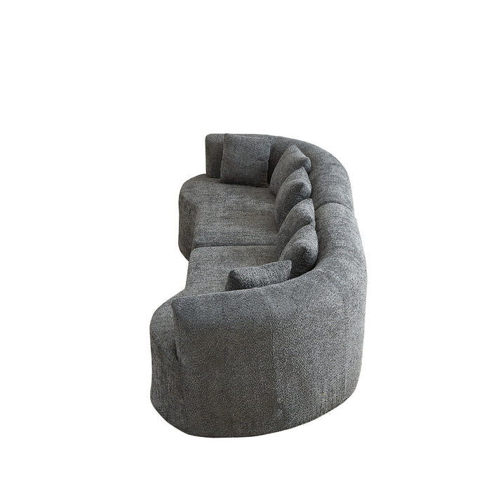 Curved Sectional Sofa With 6 Pillows