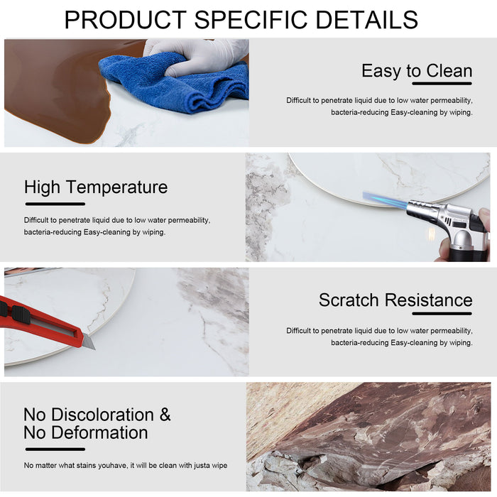 Round Stone Burning Table, Modern Marble Dining Table With Chairs