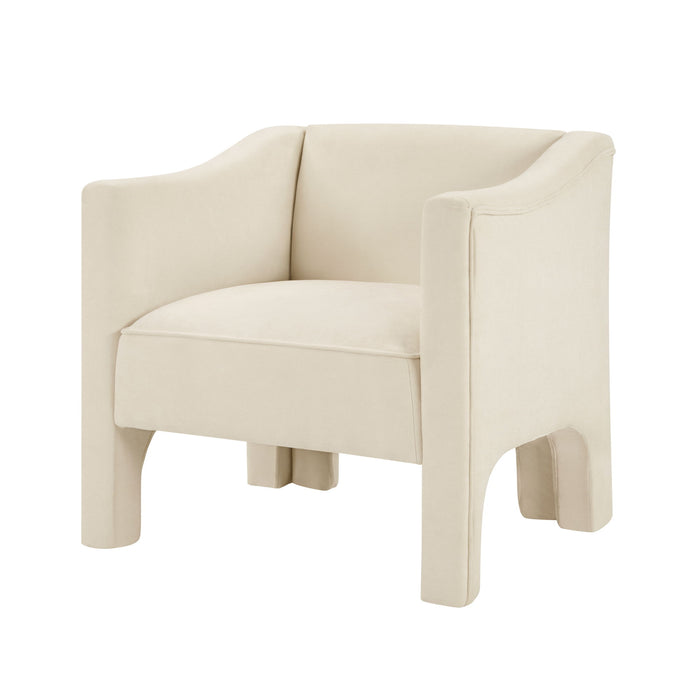 Barrel Accent Chair With Enclosed Arms