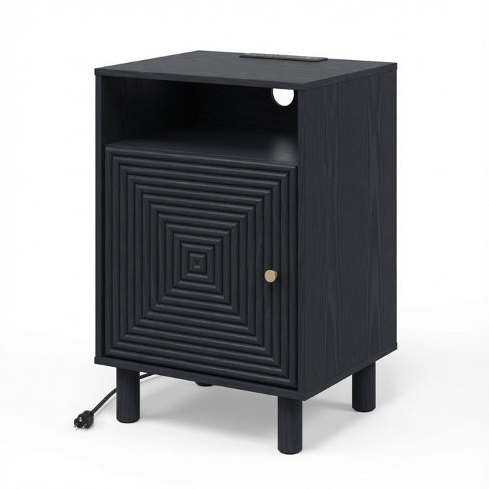 Nightstand With Charging Station & Storage