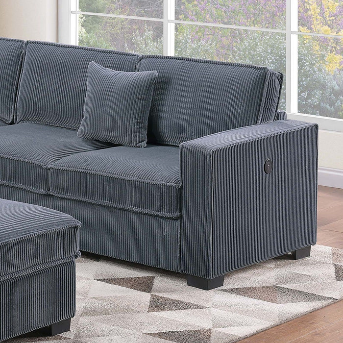 Modern Sectional Set With Cocktail Ottoman