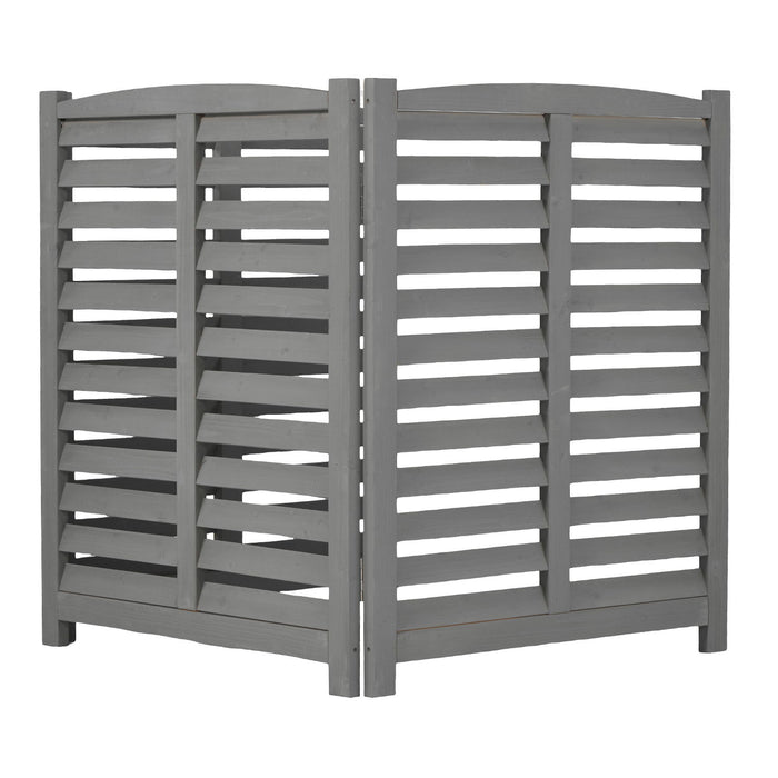 3 Panel Outdoor Wooden Air Conditioner Fence